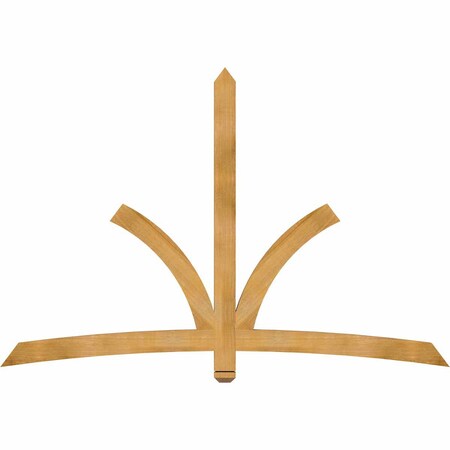 Ekena Millwork Davenport Rough Sawn Timber Gable Bracket, Western Red Cedar, 84"W x 56"H x 2"D x 4"F, 16/12 Pitch GBW084X56X0204DAV00RWR